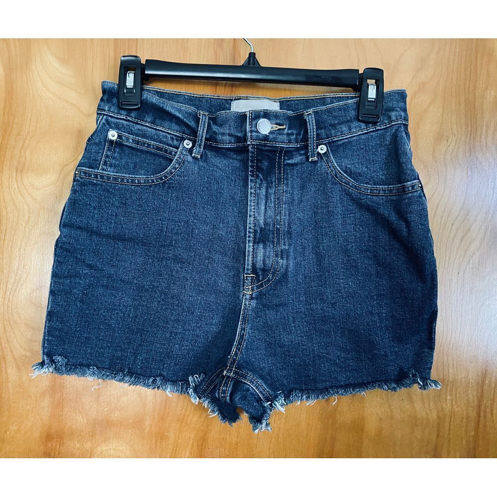 Everlane Way High Denim Jean Shorts‎ 2" Cutoff Raw Hem sz 26